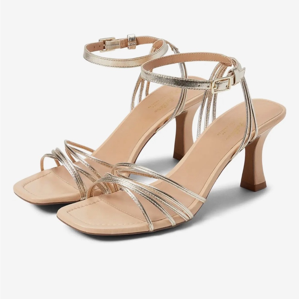 Seychelles Gold Leather Starboard Strappy Heeled Sandals 7M